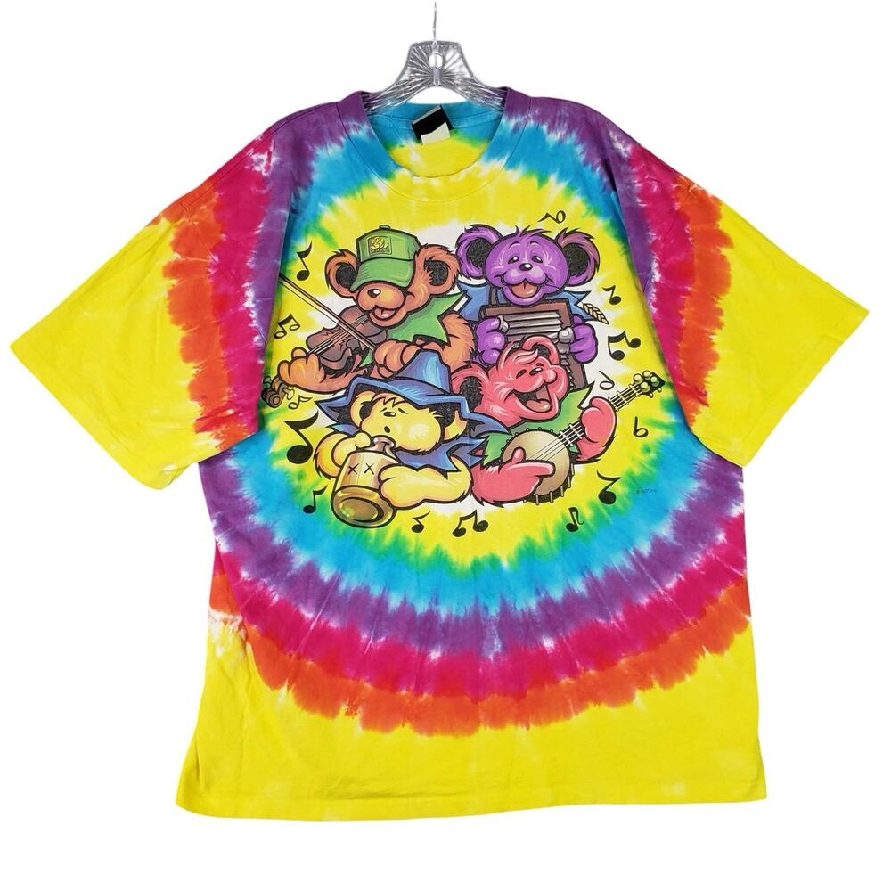 Grateful Dead‎ Dancing Bears Shirt Mens XL Short Sleeve Liquid Blue Jamboree USA - Picture 2 of 12